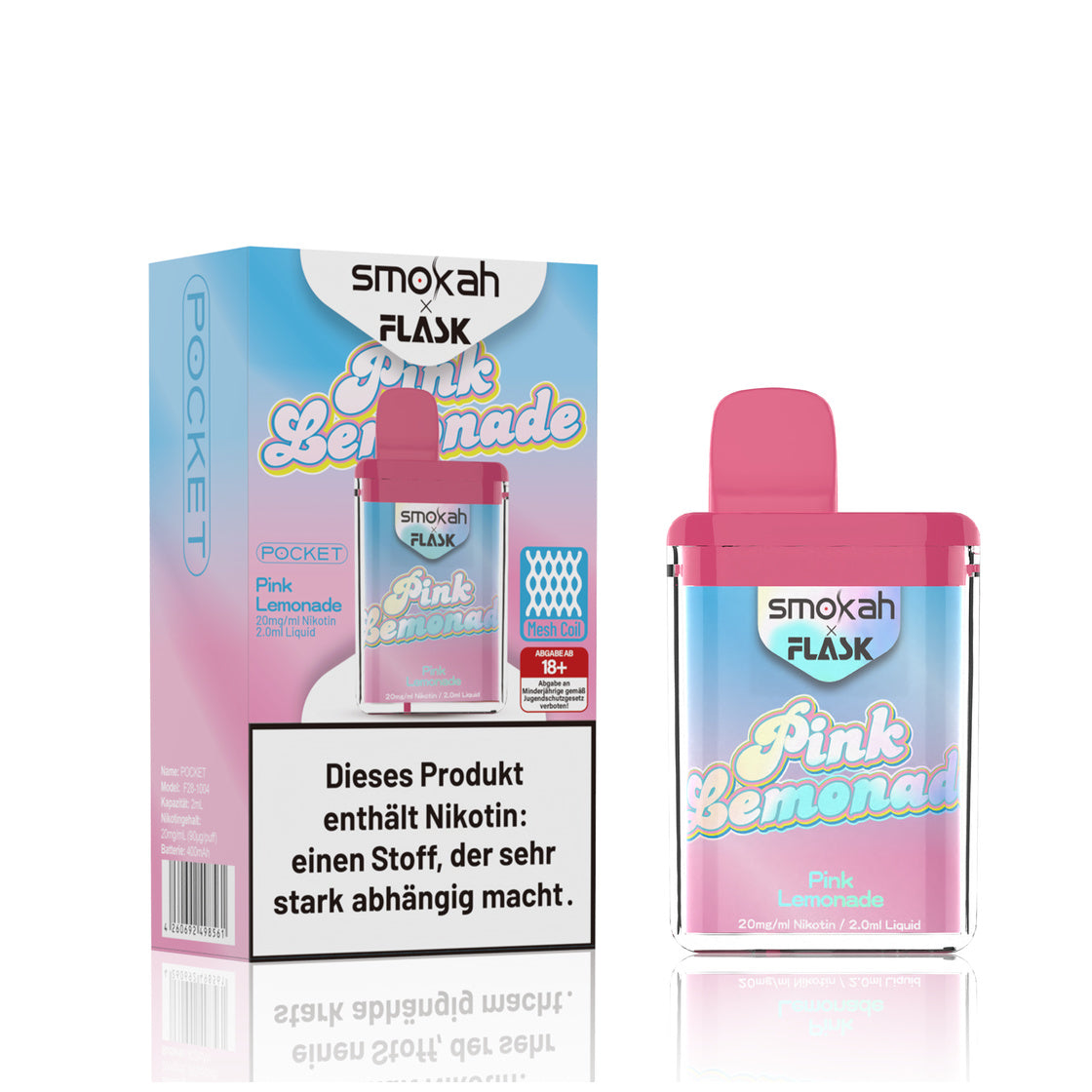 Smokah x Flask Pocket Vape: Pink Lemonade – Spritzig-süße Versuchung